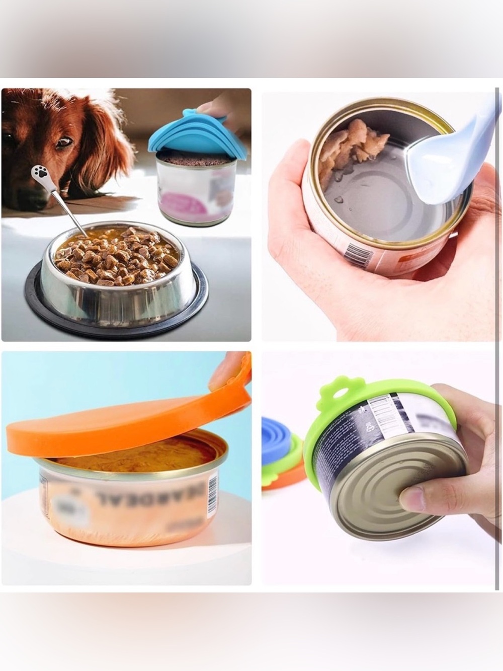 5for$10 Pet Food Can Covers Purple Can Lids Caps Dog Cat Wet Food Universal Fit